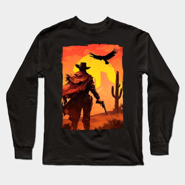 wild west Long Sleeve T-Shirt by retinac 